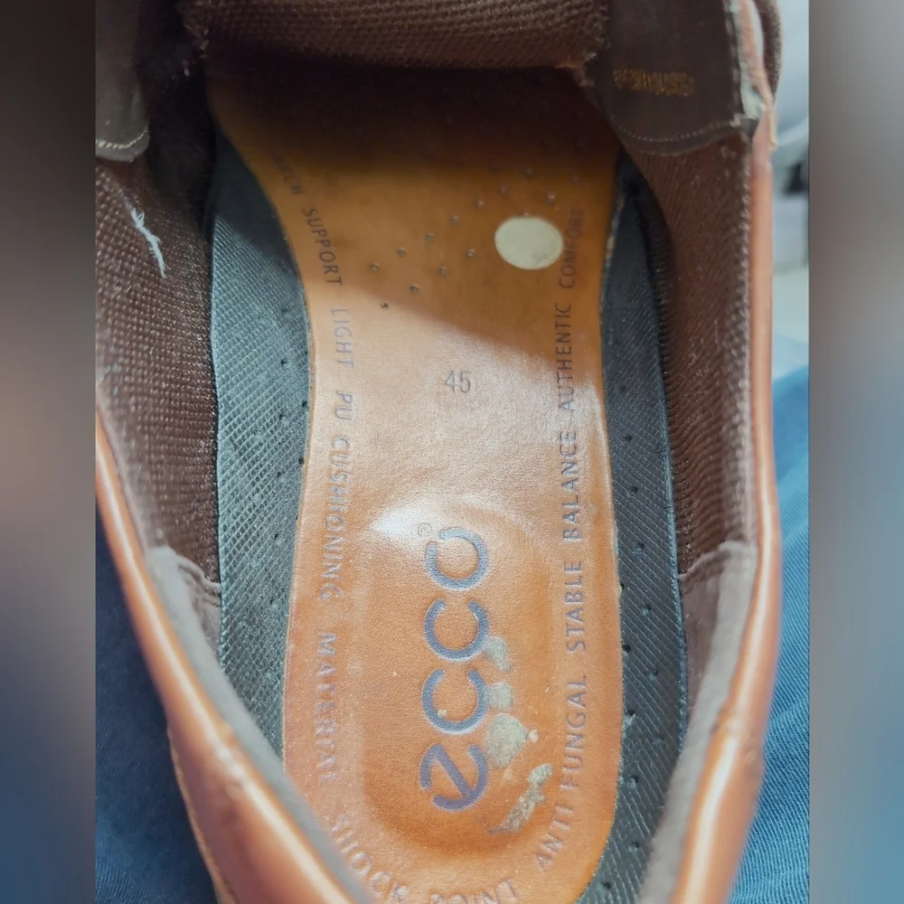 ECCO Men’s Brown Leather sz 11.5 Apron Toe Lace-Up Dress Shoes